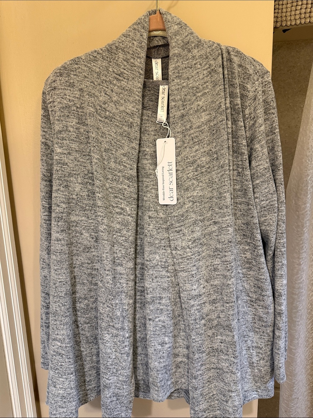 Dear Scarlett Light Gray Marled women’s 3 piece set-Cardigan, tank, pants